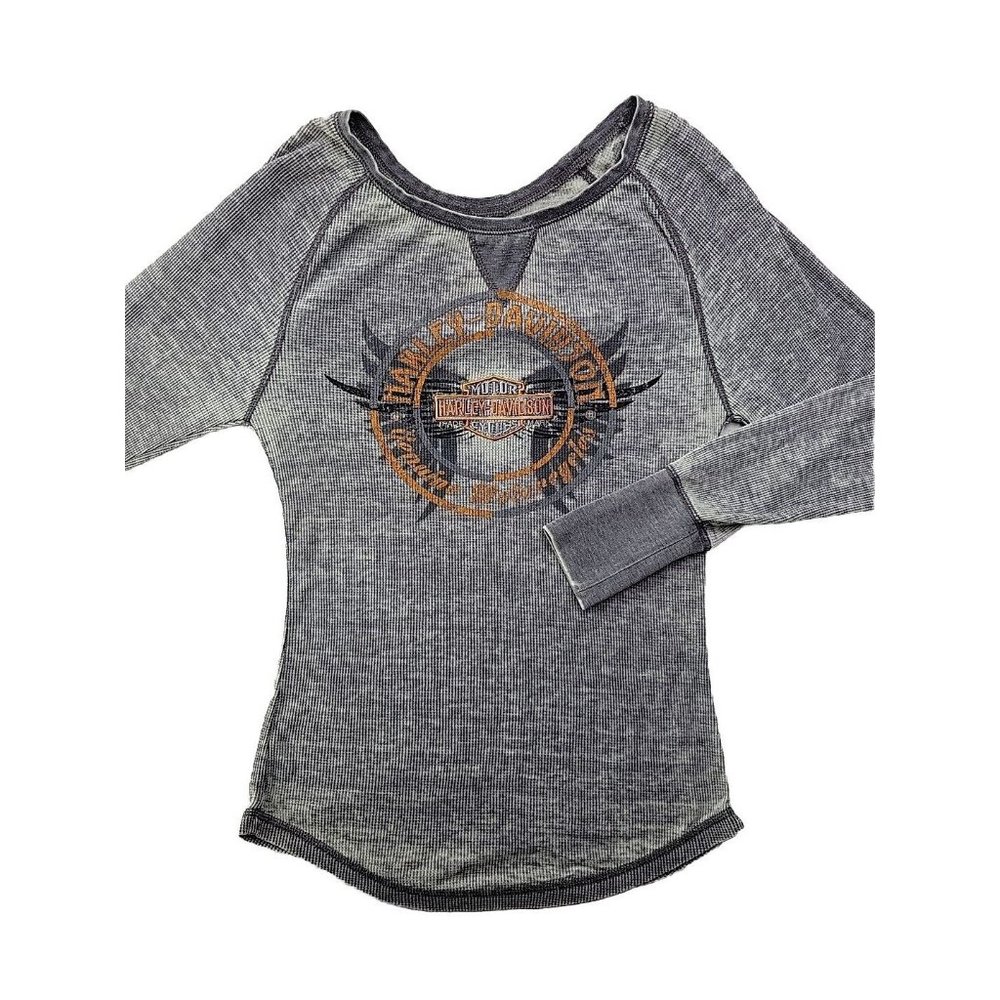 Harley-Davidson Women M Waffle Knit T Shirt Motorcycles Treasure Coast Stuart FL